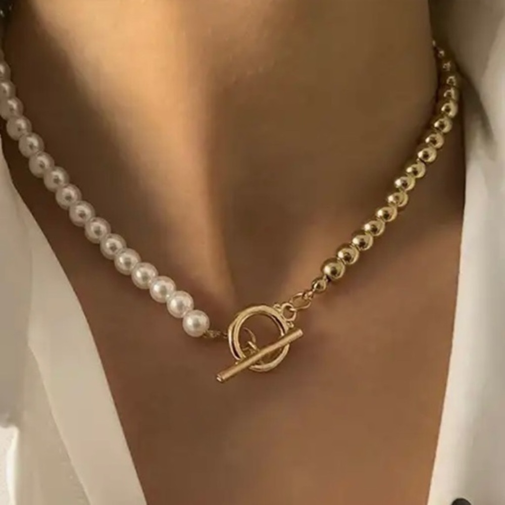 Brand new w tags 14K gold pearl necklace bead anthro
